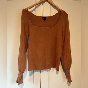 Free Press Brown Square Neck Sweater